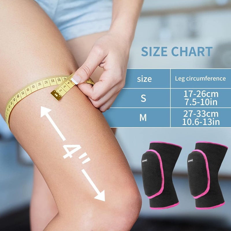 EULANT Kids Knee Pad for Dancers 2 Pairs, Soft Anti-Slip Breathable Protective Knee Brace Pad, Volleyball Elastic Knee Support for Yoga Running Cycling Gym Workout Exercise, Kneepads for Junior Youth, Black M - Image 3